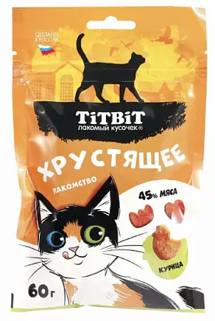 Купить titbit Лакомство хрустящее для кошек с курицей