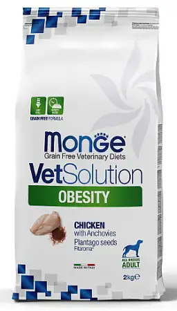 Купить monge vetsolution dog obesity сухой диетический корм для взрослых собак всех пород при избыточном весе