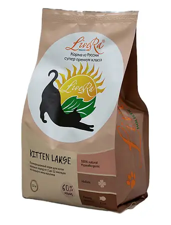 Купить livera kitten large сухой корм для котят и кормящих кошек кролик с рисом