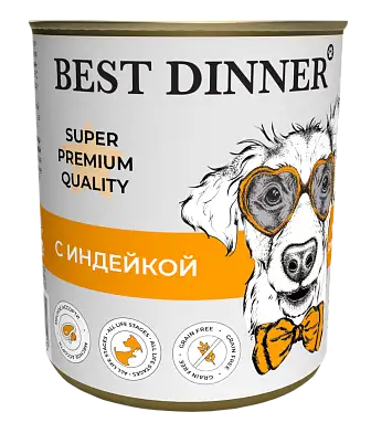 Best Dinner Super Premium Мясные деликатесы консервы для собак и щенков с индейкой