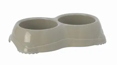 Moderna Smarty миска двойная пластиковая нескользящая для собак и кошек, теплая серая